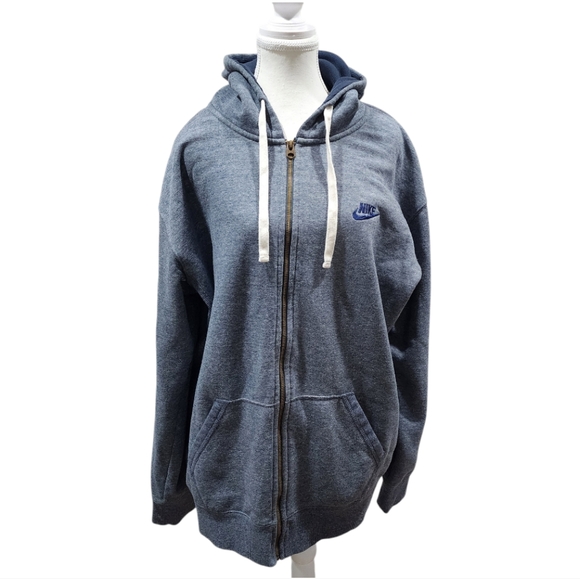 Nike Men Big and Tall Blue Full Zip Hoddie Sweatshirt Size XXXl / 3X - Picture 2 of 6